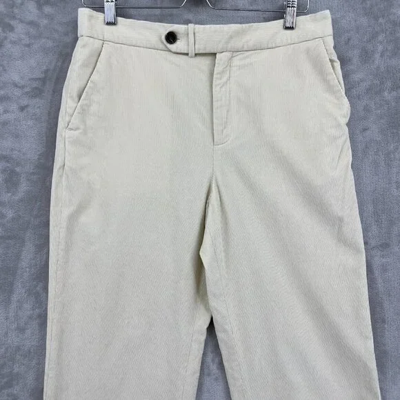 Soeur Otto Trousers Ivory Corduroy Straight Leg Pants 100% Cotton